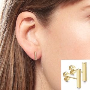 Gold Bar Minimalist Earrings